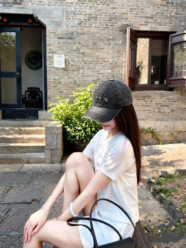 크롬하츠 워싱 데님 야구모자,