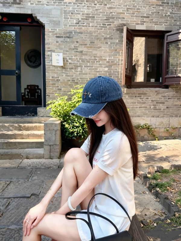 크롬하츠 워싱 데님 야구모자,