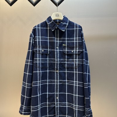 디올 자수 프린지 체크 셔츠