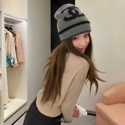 샤넬 스트라이프 니트 비니