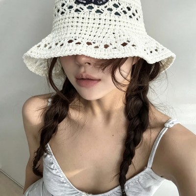 더블C 밀짚 버킷햇